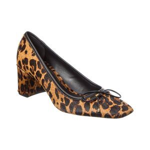 SCHUTZ Leopard Print Heels with Black Bow